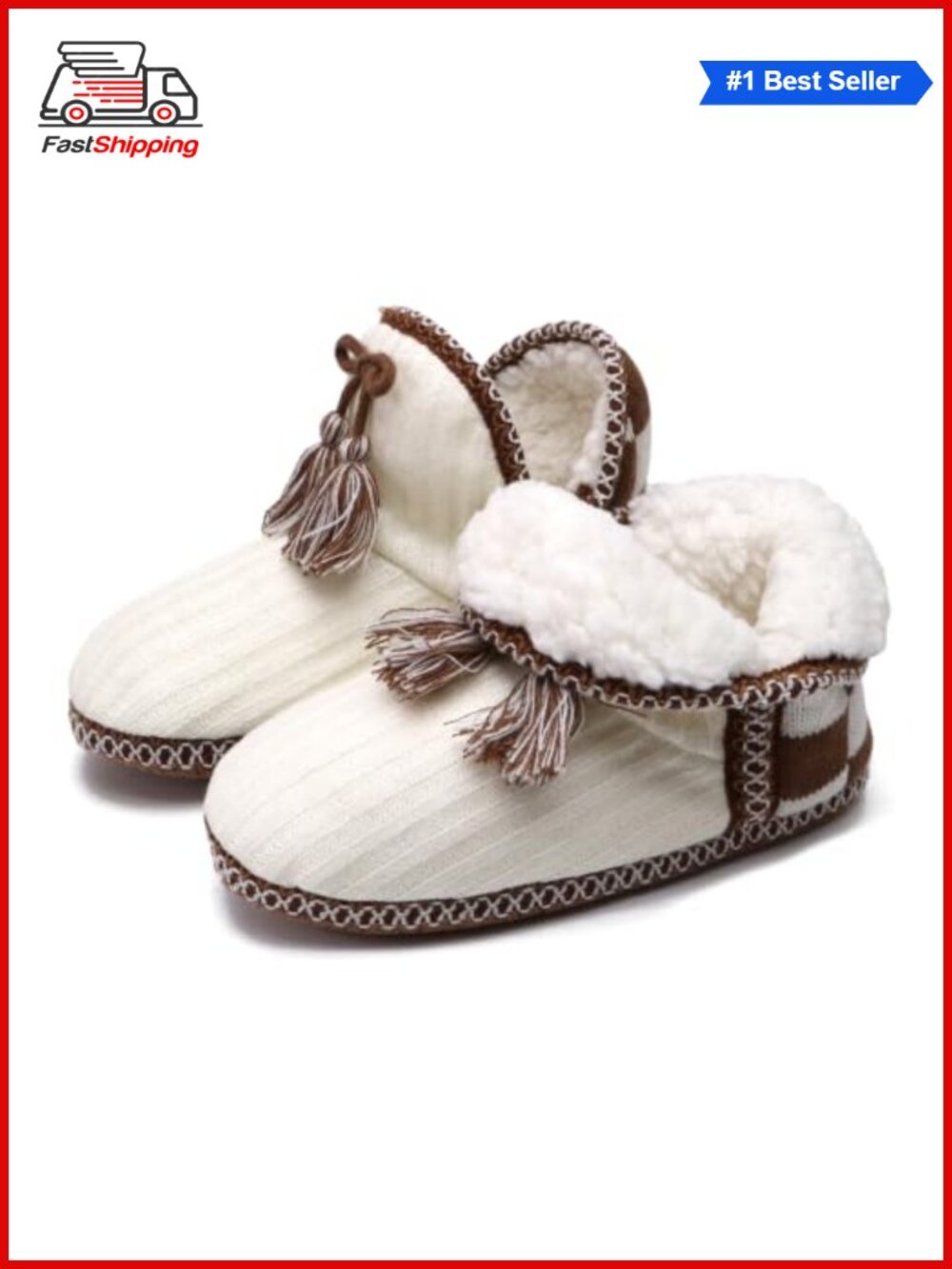 ✨ Knit Faux-Cashmere Quilted Ankle Boot Slippers Cozy House Booties Women's